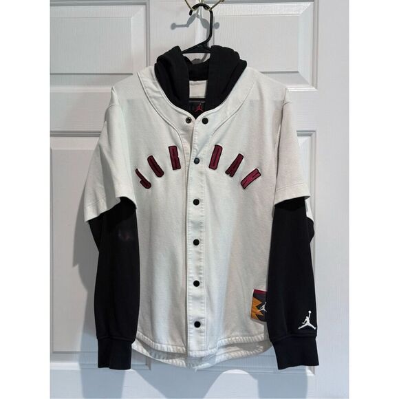 Nike Air Jordan Flight MVP Baseball "Sail" Stitched Hoodie Jersey Men's Small - Picture 3 of 14
